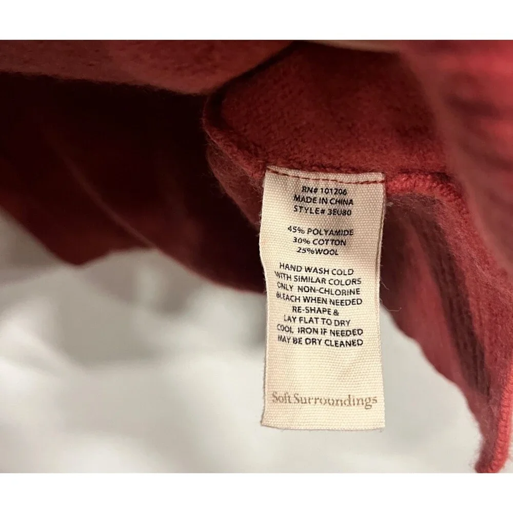 Soft Surroundings Petite XL Sweater Buttons On Back Coral Cotton Wool Blend